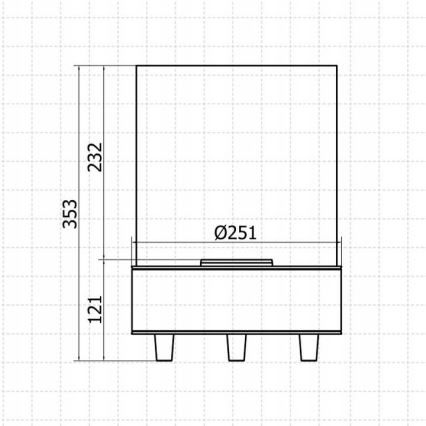 Planika - Chimenea BIO 36,3x25,1 cm 2,5kW negro