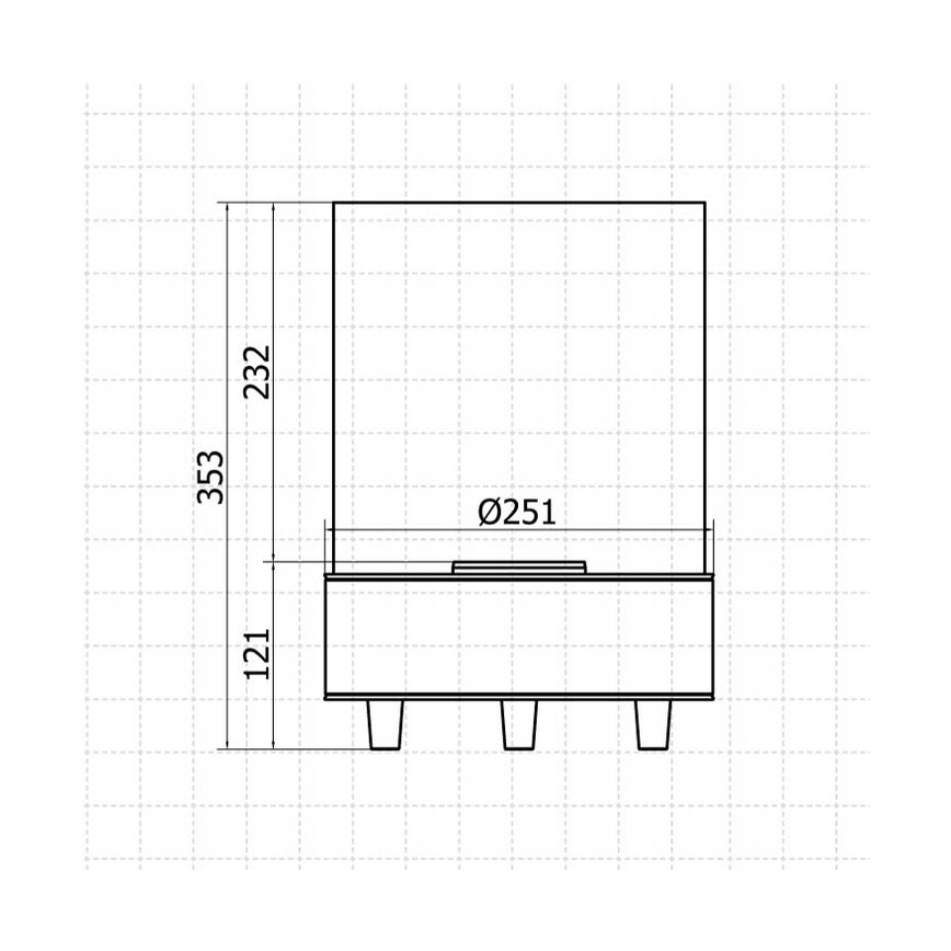 Planika - Chimenea BIO 36,3x25,1 cm 2,5kW negro