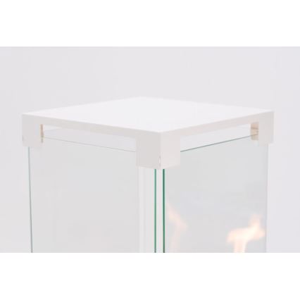 Planika - Chimenea de gas para exterior 142x36 cm 8kW 1xAAA blanco + funda protectora