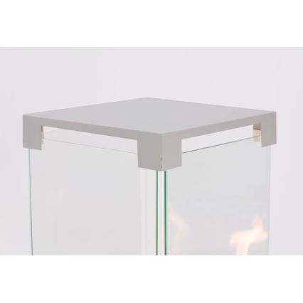 Planika Faro GAS - Chimenea de gas para exterior 142x36 cm 8kW gris + funda protectora