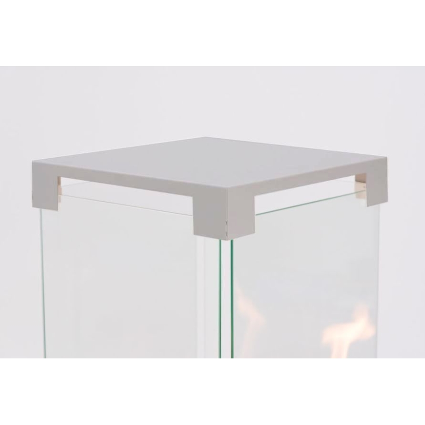 Planika Faro GAS - Chimenea de gas para exterior 142x36 cm 8kW gris + funda protectora