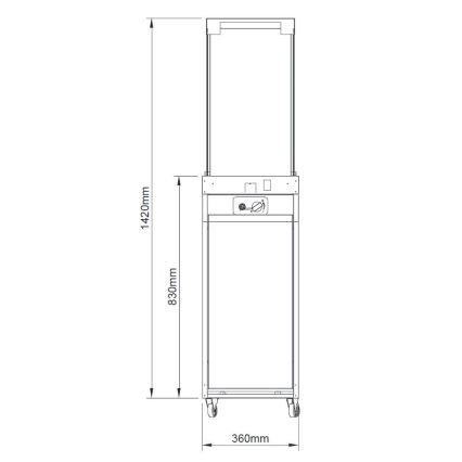 Planika Faro GAS - Chimenea de gas para exterior 142x36 cm 8kW gris + funda protectora