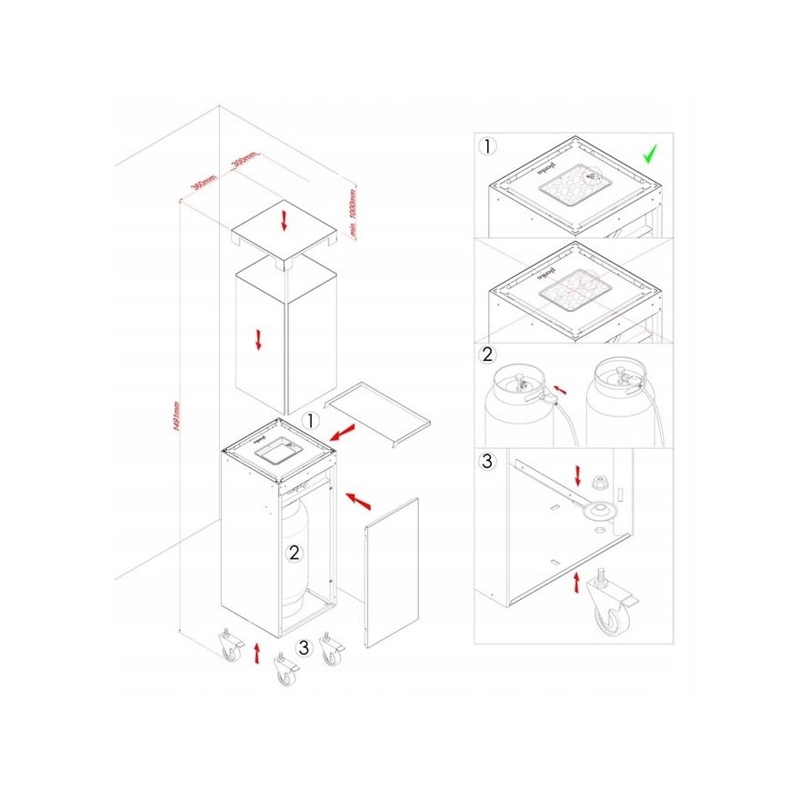 Planika Faro GAS - Chimenea de gas para exterior 142x36 cm 8kW verde + funda protectora