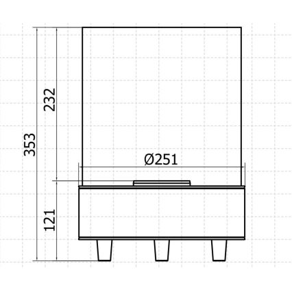 Planika - Chimenea BIO 35,3x25,1 cm 2,5kW negro
