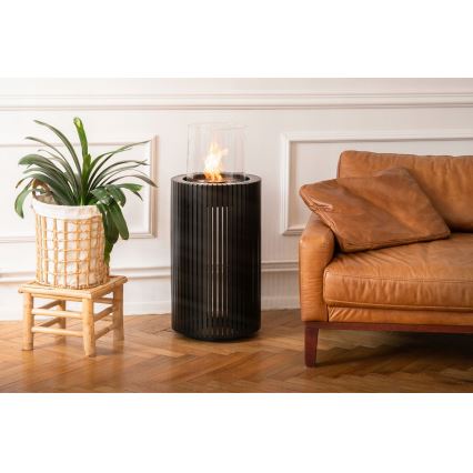 Planika - Chimenea BIO 87x37,6 cm 2,5kW negro + tapa protectora