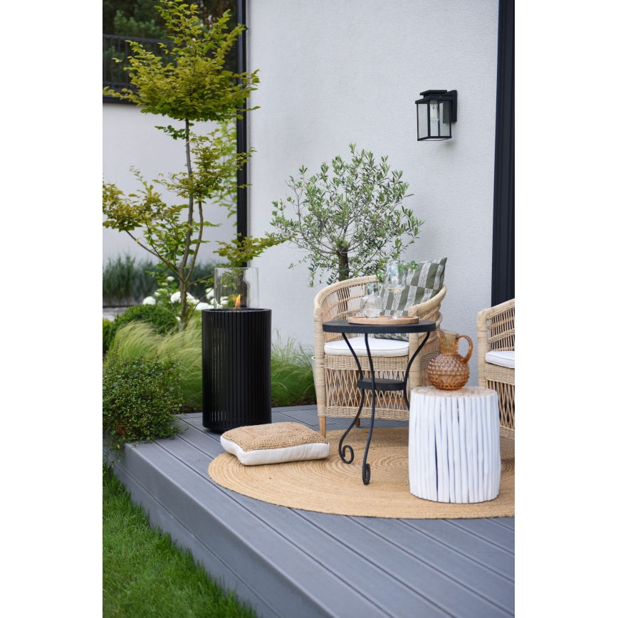 Planika - Chimenea BIO 87x37,6 cm 2,5kW negro + tapa protectora