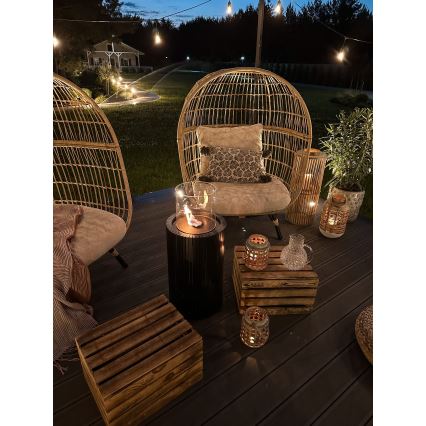 Planika - Chimenea BIO 87x37,6 cm 2,5kW negro + tapa protectora