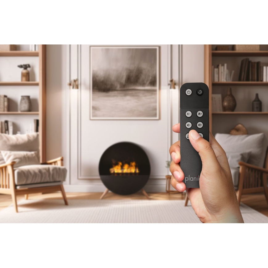 Planika - Chimenea a vapor de agua con control remoto 72,9x65,3 cm 125W/230V negro
