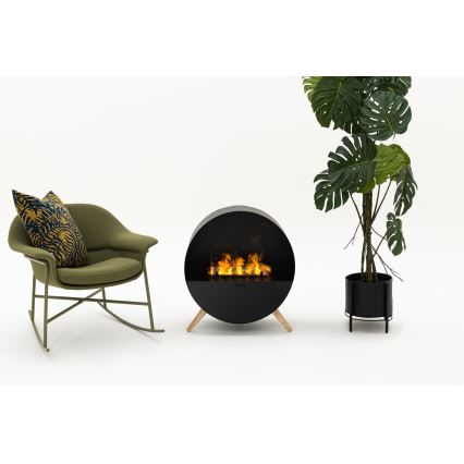 Planika - Chimenea a vapor de agua con control remoto 72,9x65,3 cm 125W/230V negro