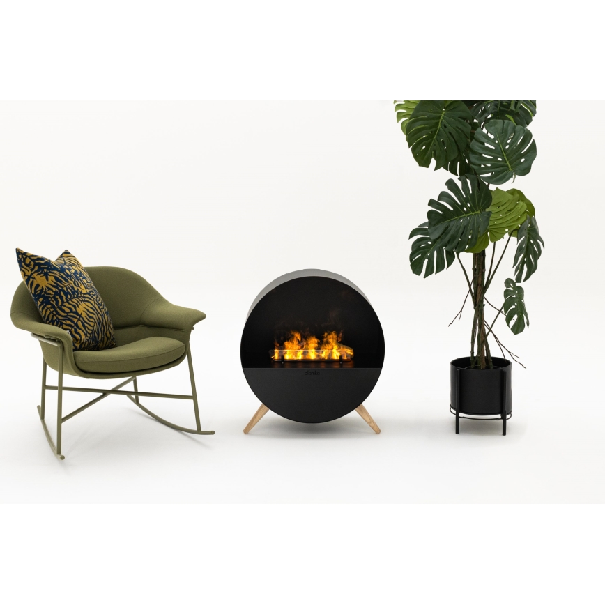 Planika - Chimenea a vapor de agua con control remoto 72,9x65,3 cm 125W/230V negro