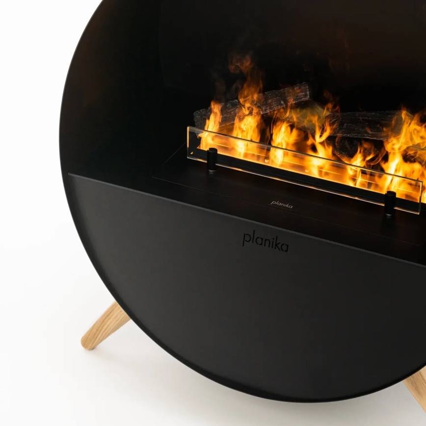 Planika - Chimenea a vapor de agua con control remoto 72,9x65,3 cm 125W/230V negro