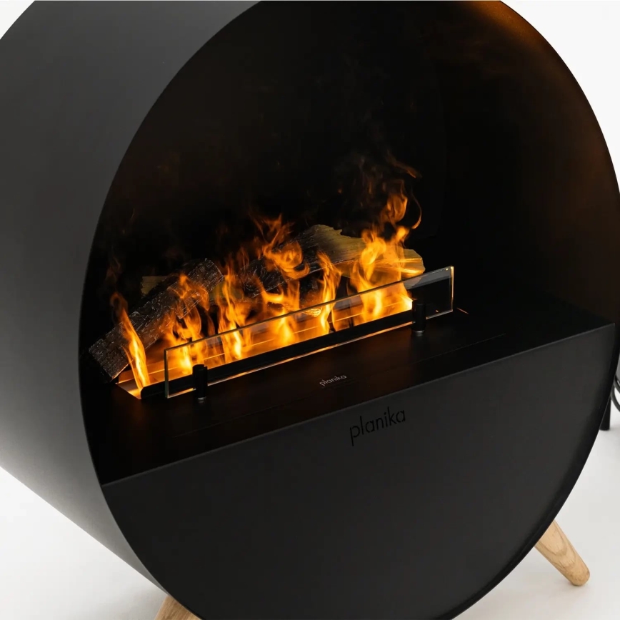 Planika - Chimenea a vapor de agua con control remoto 72,9x65,3 cm 125W/230V negro