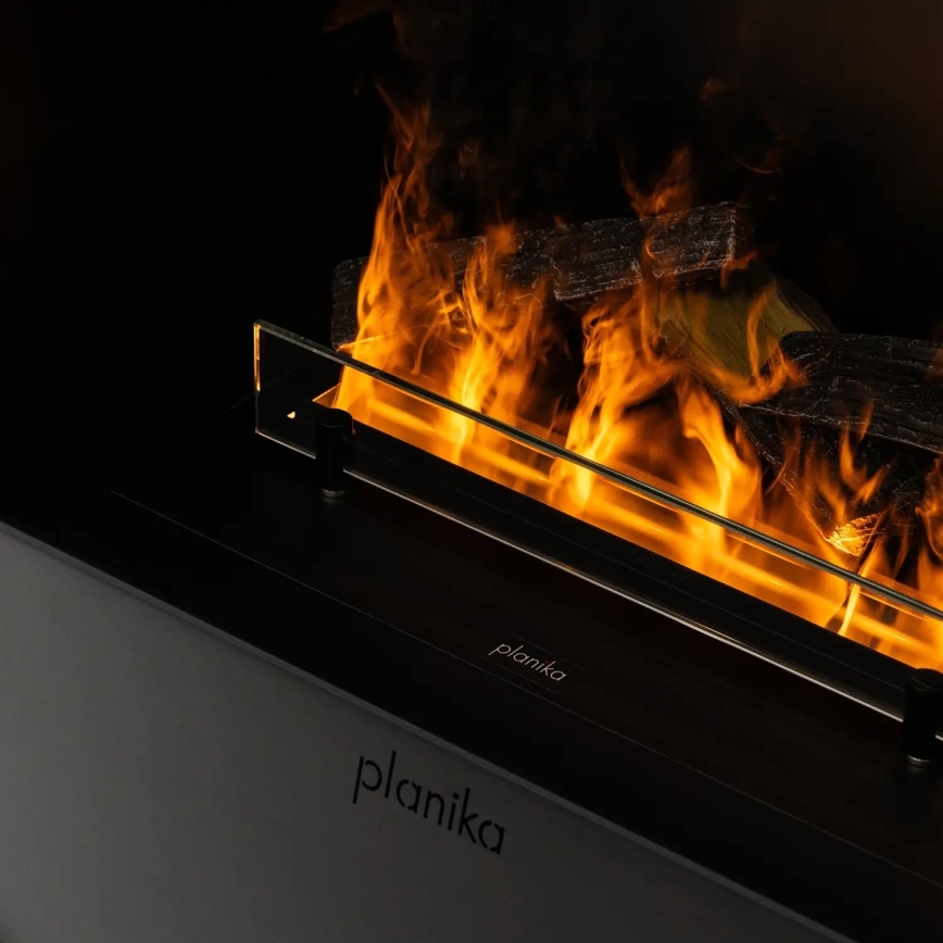 Planika - Chimenea a vapor de agua con control remoto 72,9x65,3 cm 125W/230V negro