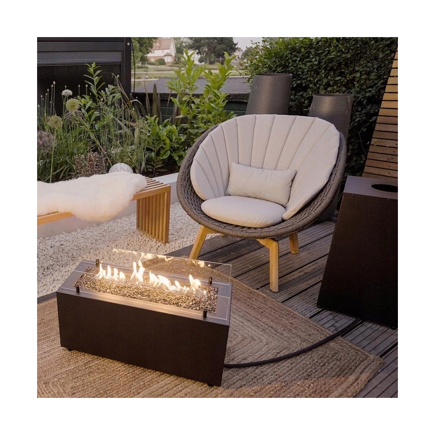 Planika - Chimenea de gas para exterior 41,4x69,8 cm 10kW 1xAAA negro + funda protectora
