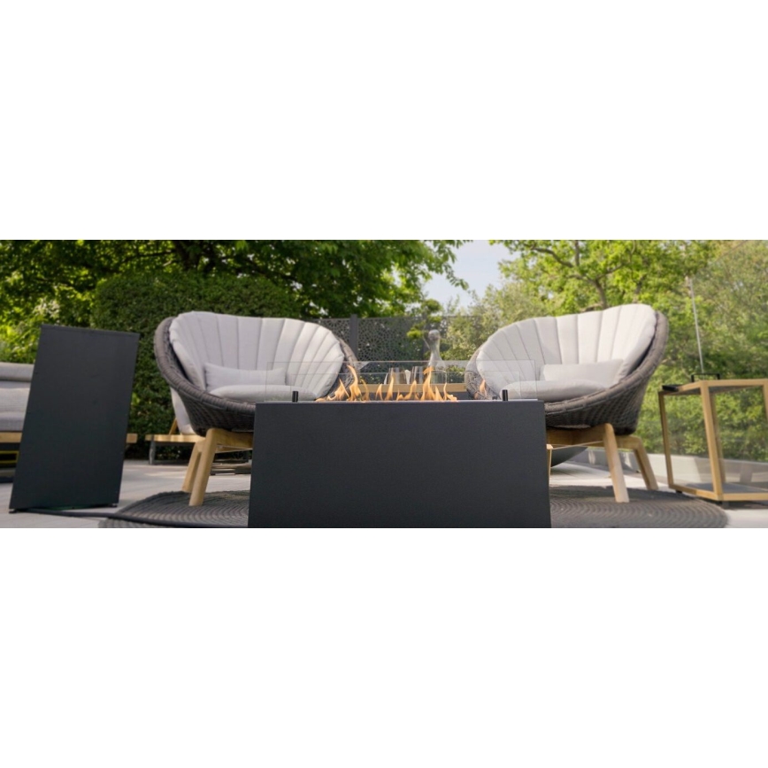 Planika - Chimenea de gas para exterior 41,4x69,8 cm 10kW 1xAAA negro + funda protectora