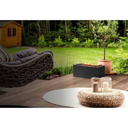 Planika - Chimenea de gas para exterior 41,4x69,8 cm 10kW 1xAAA negro + funda protectora