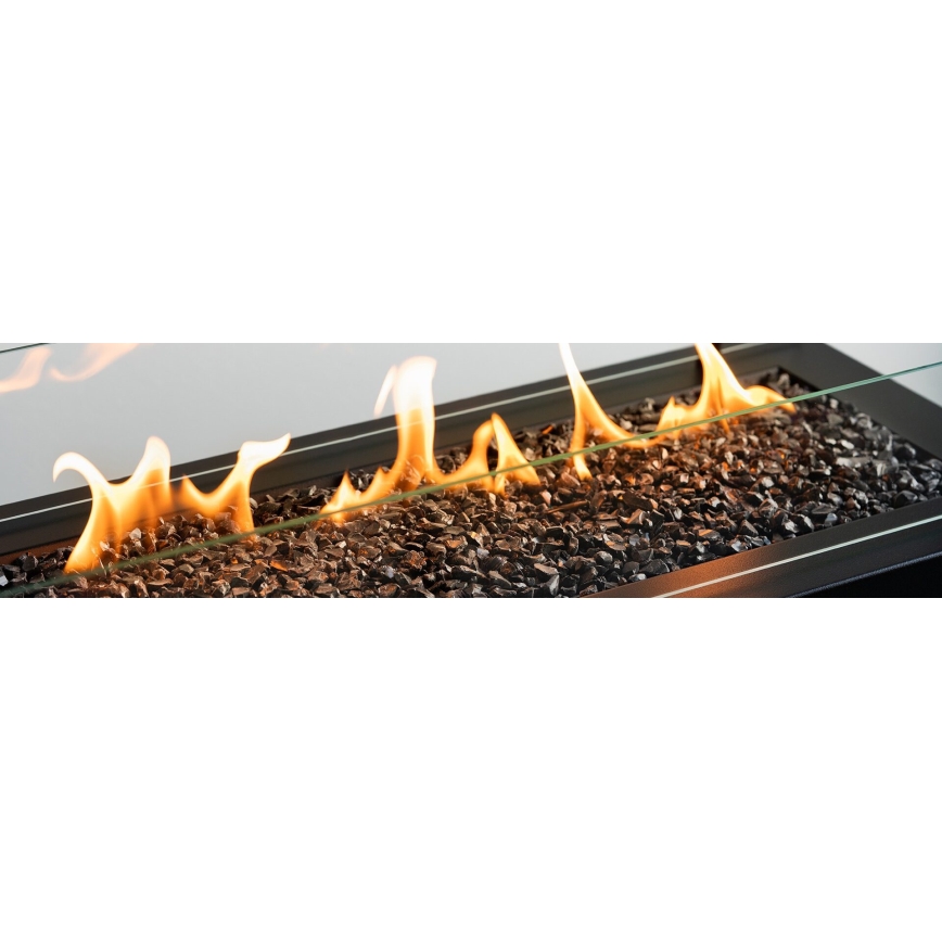 Planika - Chimenea de gas para exterior 41,4x69,8 cm 10kW 1xAAA negro + funda protectora