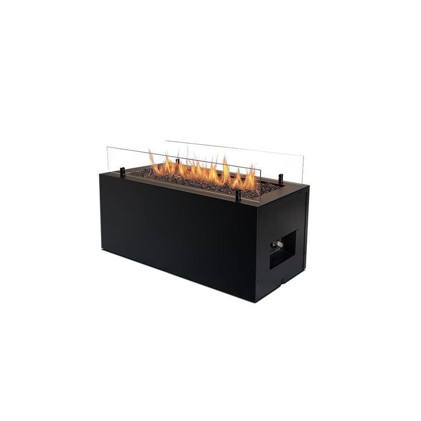 Planika - Chimenea de gas para exterior 41,4x69,8 cm 10kW 1xAAA negro + funda protectora