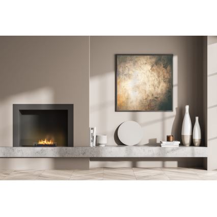 Planika - Chimenea BIO empotrada con control remoto 19,1x38 cm 2,5kW/230V negro