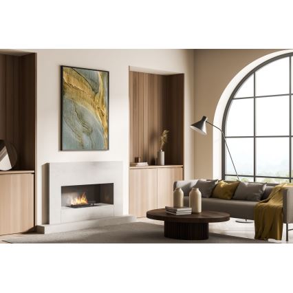 Planika - Chimenea BIO empotrada con control remoto 19,1x38 cm 2,5kW/230V negro