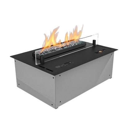 Planika - Chimenea BIO empotrada con control remoto 19,1x38 cm 2,5kW/230V negro