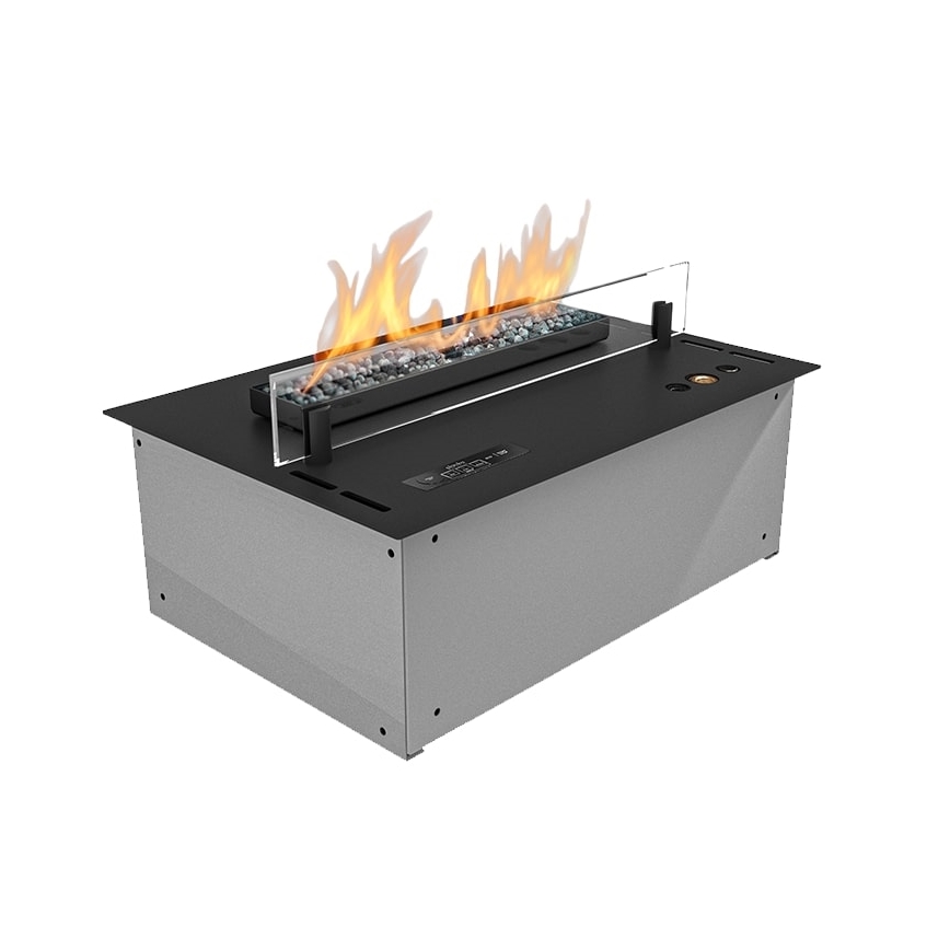 Planika - Chimenea BIO empotrada con control remoto 19,1x38 cm 2,5kW/230V negro