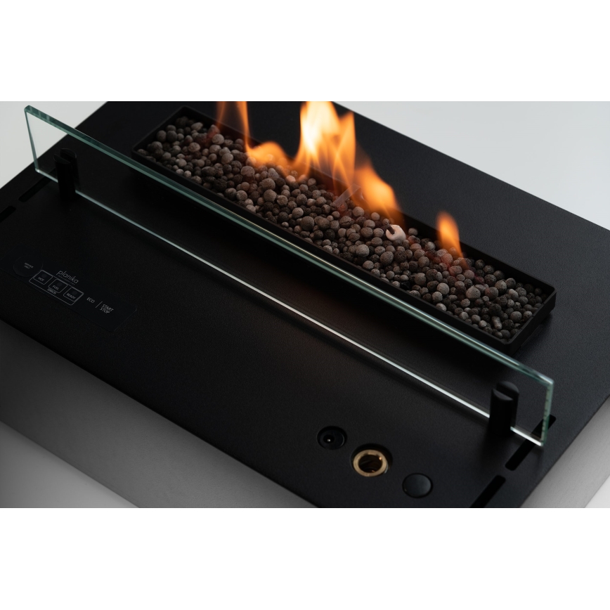 Planika - Chimenea BIO empotrada con control remoto 19,1x38 cm 2,5kW/230V negro