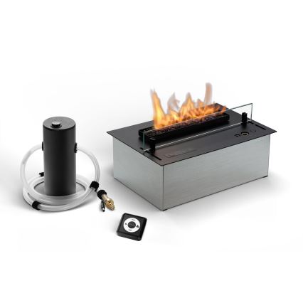 Planika - Chimenea BIO empotrada con control remoto 19,1x38 cm 2,5kW/230V negro