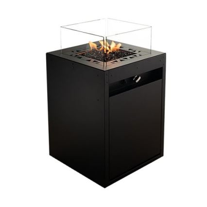 Planika - Chimenea de gas para exterior 79,7x48 cm 10kW 1xAAA negro + funda protectora
