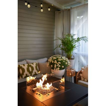 Planika - Chimenea de gas para exterior 79,7x90 cm 10kW 1xAAA negro + funda protectora