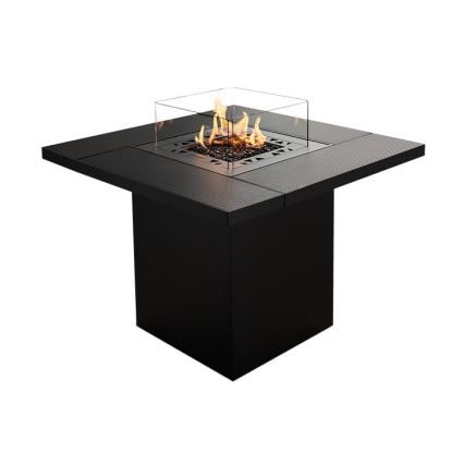 Planika - Chimenea de gas para exterior 79,7x90 cm 10kW 1xAAA negro + funda protectora