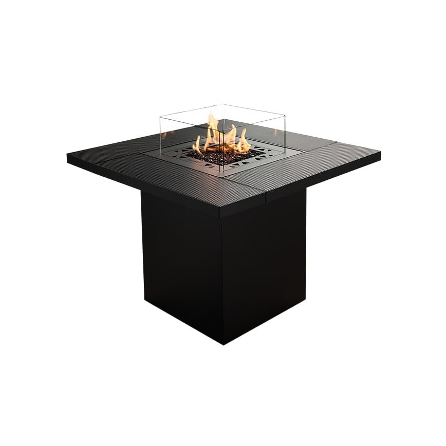 Planika - Chimenea de gas para exterior 79,7x90 cm 10kW 1xAAA negro + funda protectora