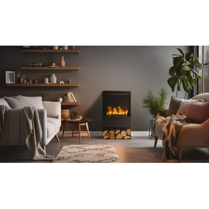 Planika - Chimenea de vapor de agua con mando a distancia 83x48 cm 125W/230V negro