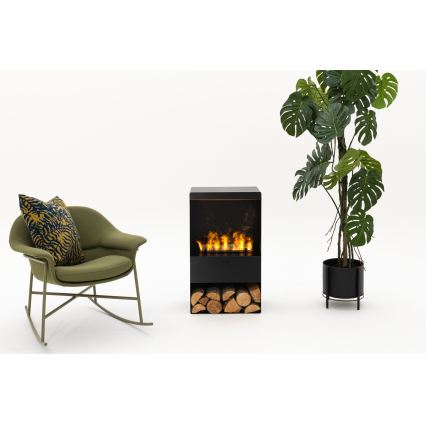Planika - Chimenea de vapor de agua con mando a distancia 83x48 cm 125W/230V negro