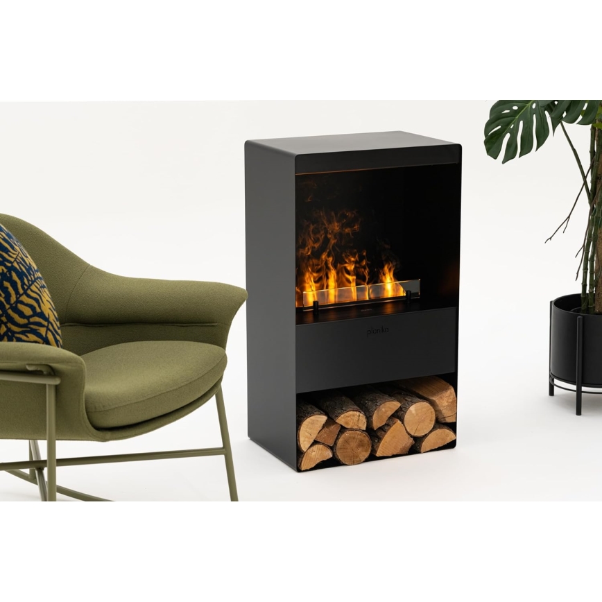 Planika - Chimenea de vapor de agua con mando a distancia 83x48 cm 125W/230V negro