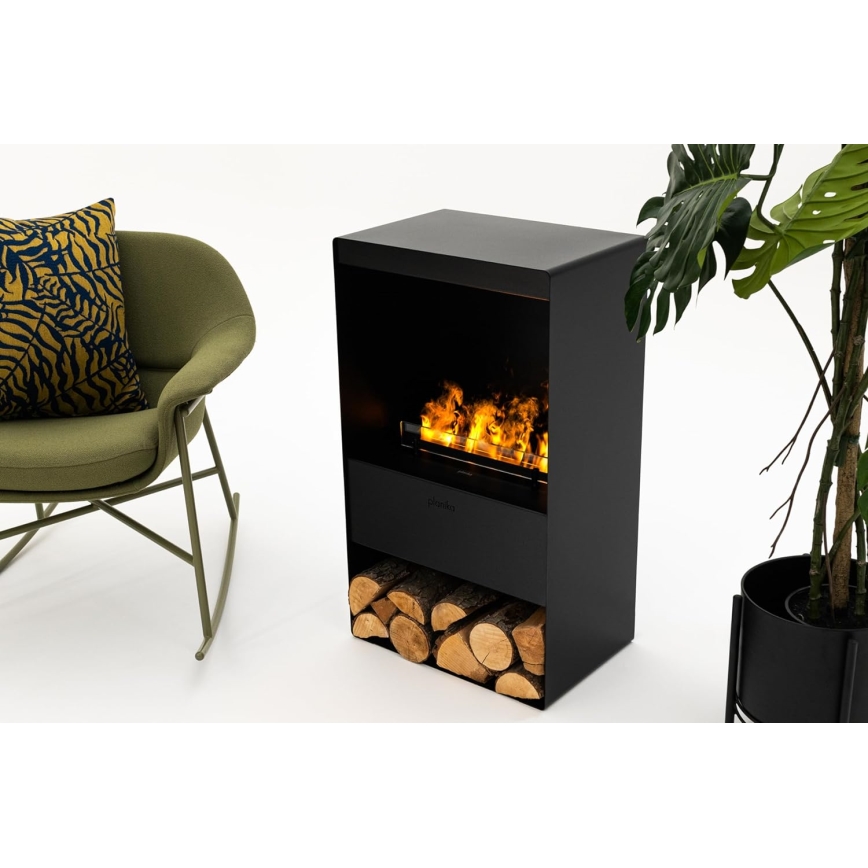 Planika - Chimenea de vapor de agua con mando a distancia 83x48 cm 125W/230V negro