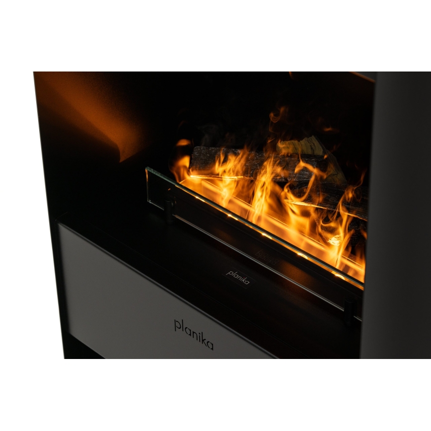 Planika - Chimenea de vapor de agua con mando a distancia 83x48 cm 125W/230V negro