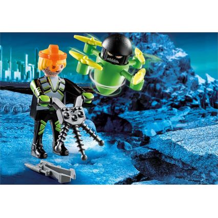 Playmobil - Juego de construcción para niños agente con un dron 12 piezas