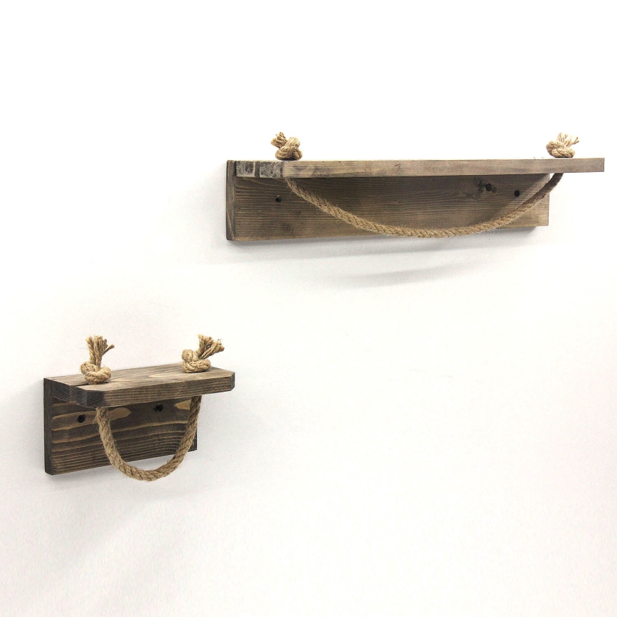 Portarrollos 10,5x17 cm + estante de pared 10x50 cm abeto
