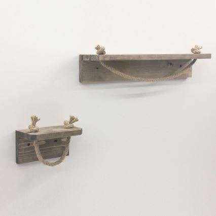 Portarrollos 10,5x17 cm + estante de pared 10x50 cm abeto