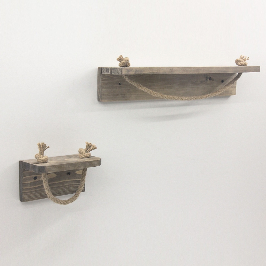 Portarrollos 10,5x17 cm + estante de pared 10x50 cm abeto