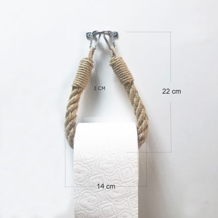 Portarrollos de cuerda BORU 22x14 cm marrón