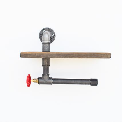 Portarrollos para papel higiénico con estante BORURAF 22x31 cm abeto