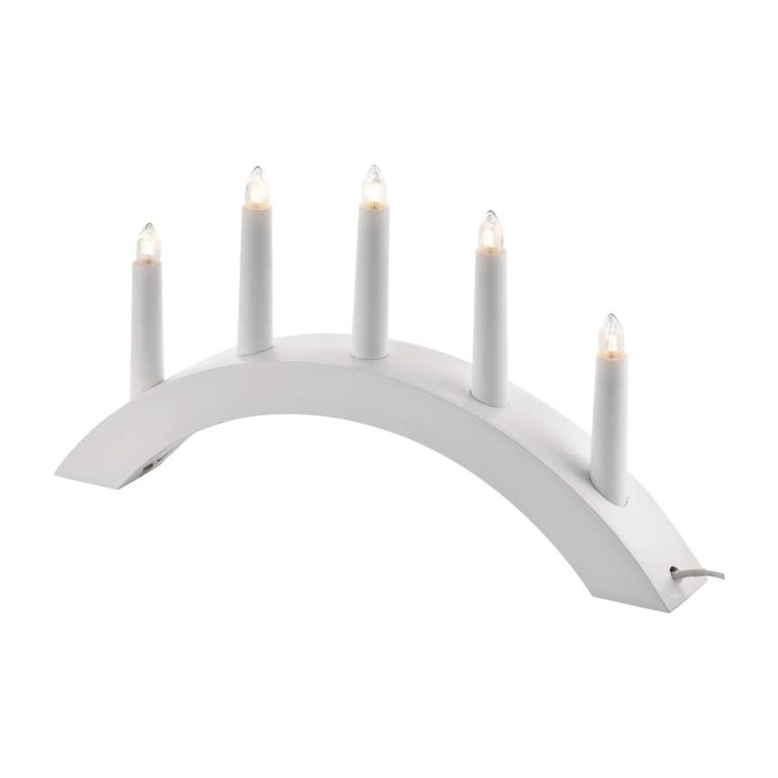 Portavelas de Navidad 5xE10/15W/230V blanco