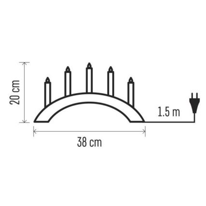 Portavelas de Navidad 5xE10/15W/230V blanco