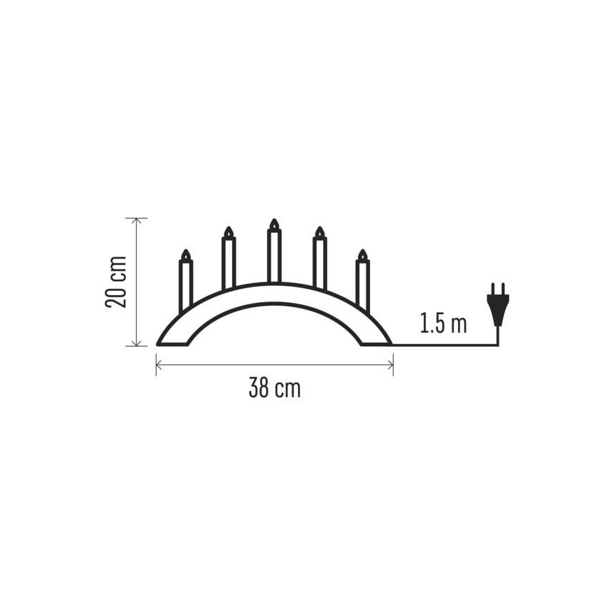 Portavelas de Navidad 5xE10/15W/230V blanco