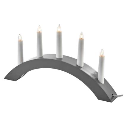 Portavelas de Navidad 5xE10/15W/230V gris