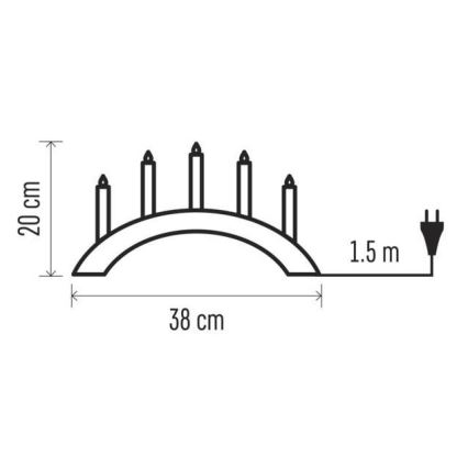 Portavelas de Navidad 5xE10/15W/230V gris