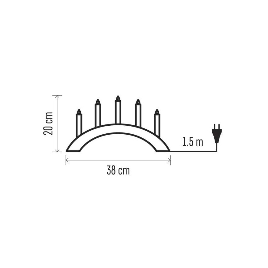 Portavelas de Navidad 5xE10/15W/230V gris