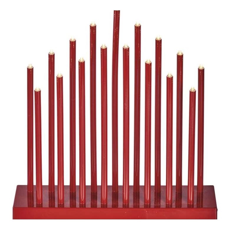 Portavelas de Navidad LED 17xLED/3xAA rojo